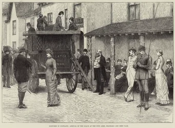 Schetsen in Schotland, Aankomst van de Koets bij de Fife Arms, Braemar